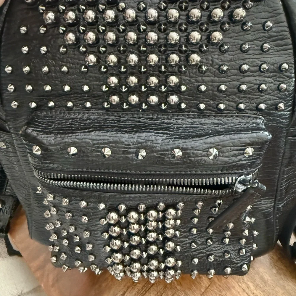 MCM Stark Pearl Stud Leather Backpack